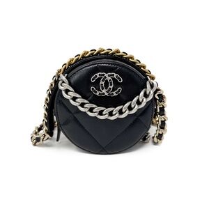 Chanel Chanel 19 Round Clutch With Chain Black